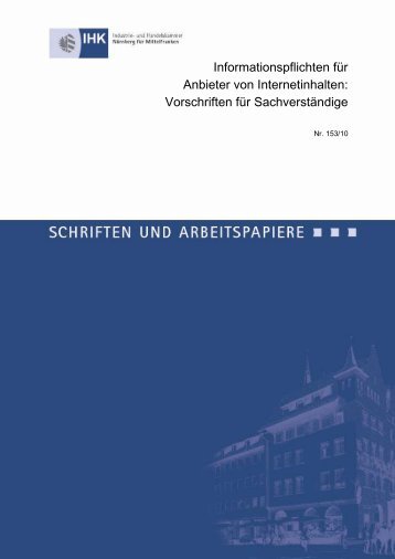 Informationspflichten im Internet - IHK Nürnberg für Mittelfranken