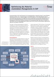 Datenblatt: SAP Materialstammdatenoptimierung