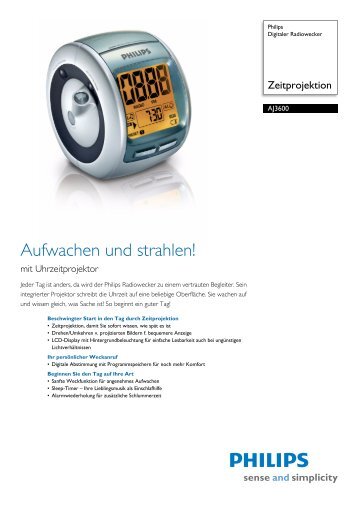 AJ3600/00C Philips Digitaler Radiowecker