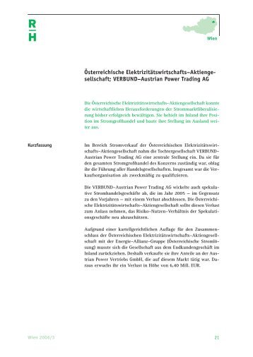 VERBUND–Austrian Power Trading AG - Der Rechnungshof