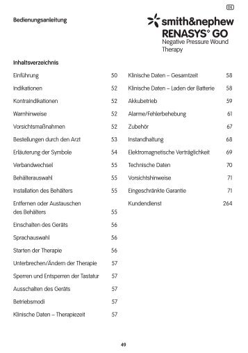 RenasysGO IFU Final 2010 - Studie zur Unterdruck-Wundtherapie