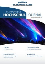 HOCHSCHUL JOURNAL - Fachhochschule Schmalkalden