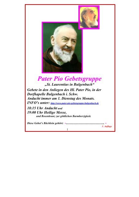 Gebet (Alle) - Pater Pio Gebetsgruppe