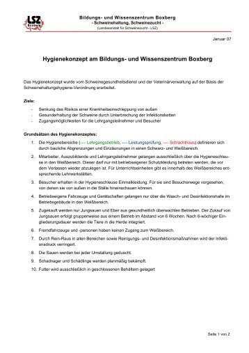 Hygienekonzept am Bildungs- und Wissenszentrum Boxberg, LSZ ...