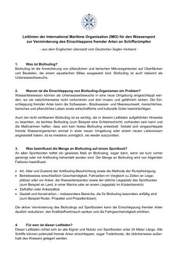 Leitlinien der International Maritime Organisation (IMO) - Deutscher ...