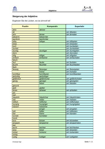Steigerung der Adjektive