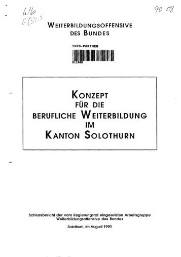 konzept berufliche weiterbildung fur die im kanton solothurn