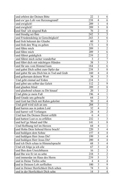 Inhaltsverzeichnis Geistlicher Lieder - CSV-Verlag