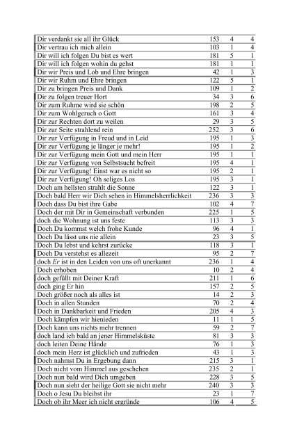 Inhaltsverzeichnis Geistlicher Lieder - CSV-Verlag