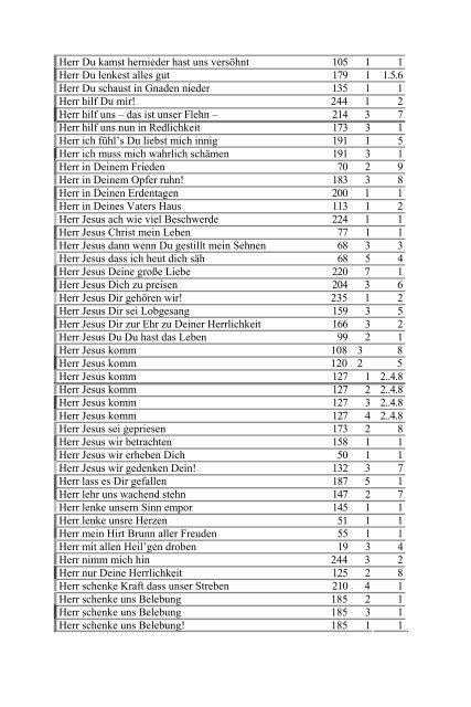 Inhaltsverzeichnis Geistlicher Lieder - CSV-Verlag