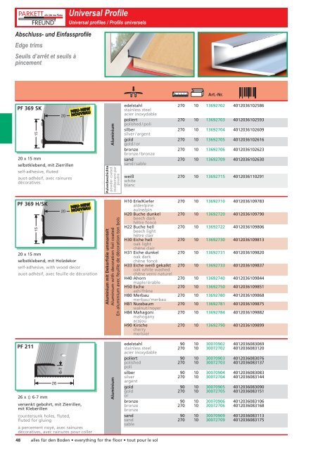 Universal Profile Preisliste 2009 - MAKO COLOR sro