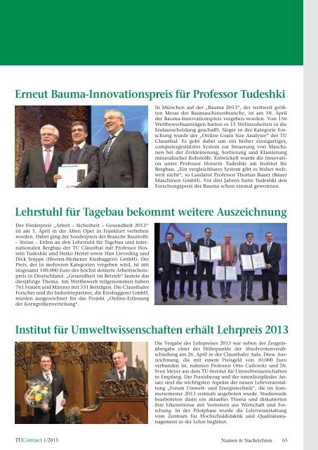 1. Ausgabe 2013 - TU Clausthal