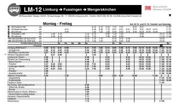 LM-12 Limburg Fussingen Mengerskirchen Montag - Freitag