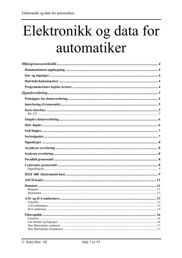 Elektronikk og data for automatiker - Home