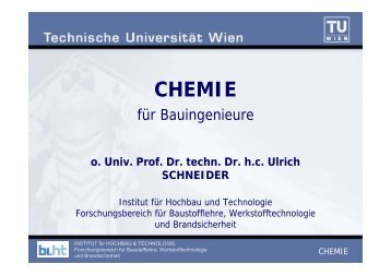 CHEMIE - Institut für Hochbau und Technologie