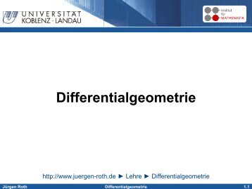 Differentialgeometrie - Didaktik der Mathematik (Sekundarstufen)