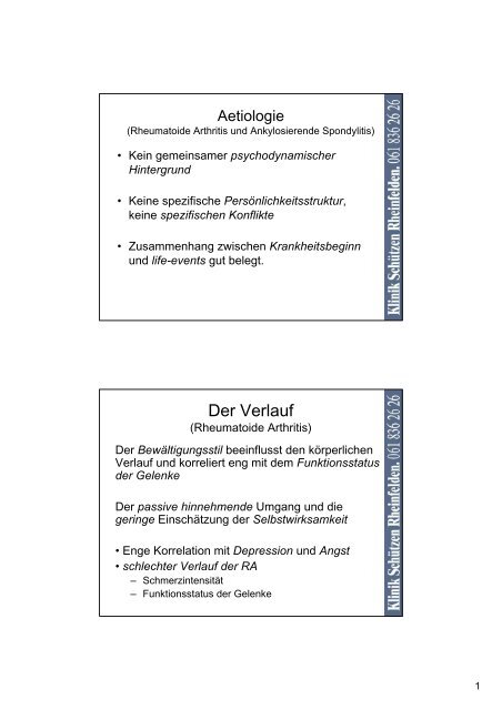 Referatsunterlagen Dr. med. Andreas Schmid