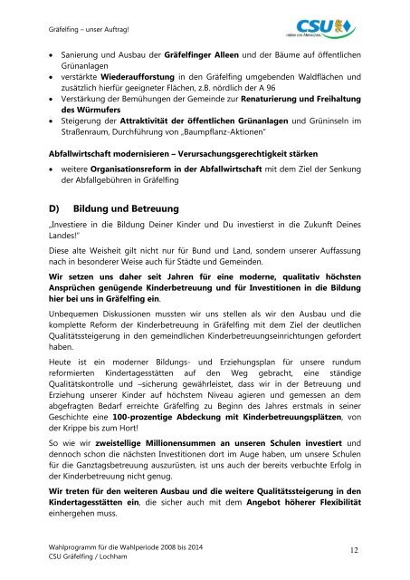 Wahlprogramm 2008 – 2014 (PDF – 396 KB) - CSU Ortsverband ...