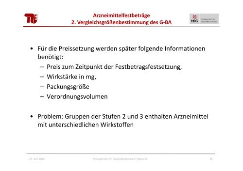 Preisbildung - Fachgebiet Management im Gesundheitswesen