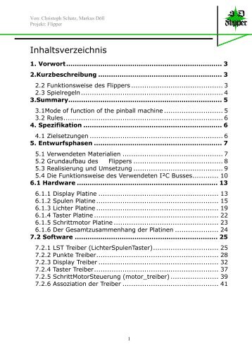 Inhaltsverzeichnis - bei der Elektronikschule Tettnang