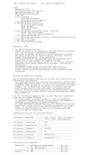 NFS = Network File System RPC = Remote ... - von Peter Brinker