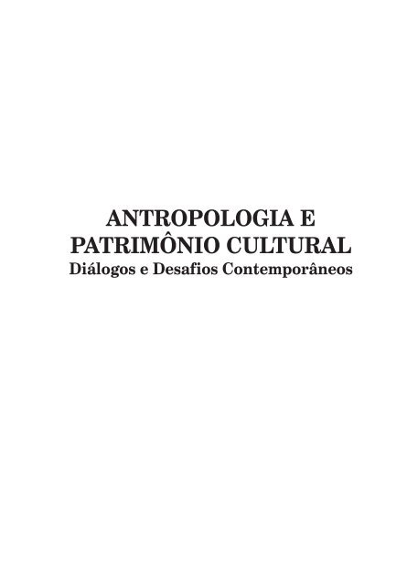 Antropologia E Patrimônio Cultural - ABA