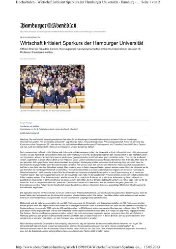 'Hamburger Abendblatt' am 08.05.2013 (PDF) - Fakultät für ...