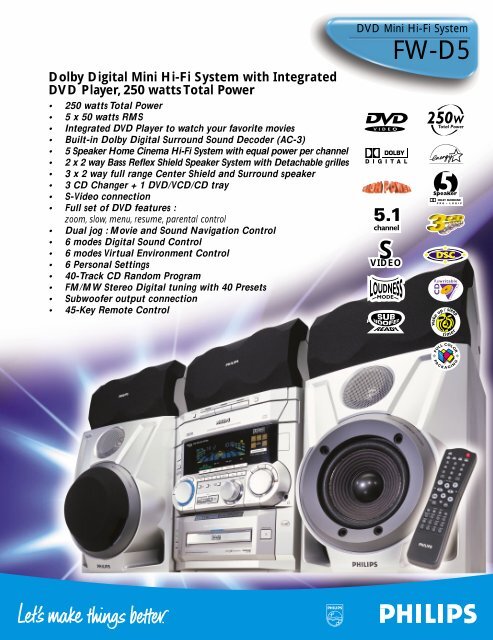 Dolby Digital Mini Hi Fi System With Integrated Dvd Player