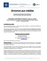 Annonce aux médias - WMO