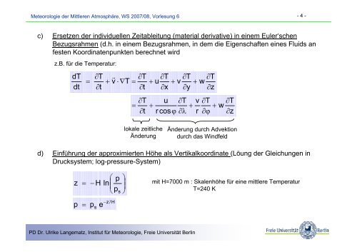 Dynamik I - Freie Universität Berlin