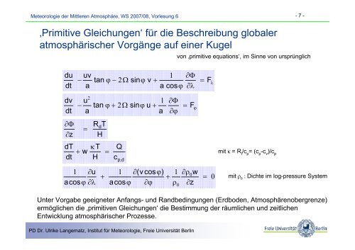 Dynamik I - Freie Universität Berlin