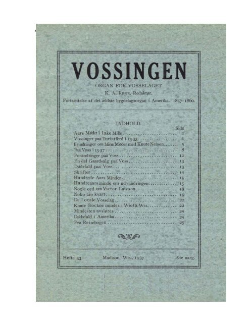 Hefte (1937) - Voss