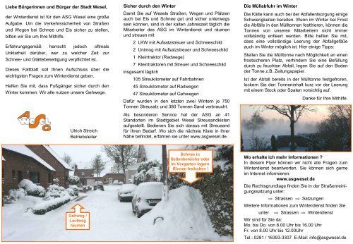 Winterdienst Flyer - ASG Wesel