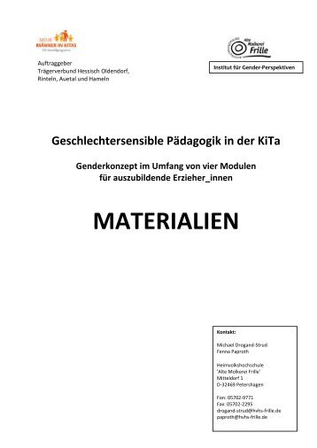 Materialien Geschlechtersensible Pädagogik in der Kita