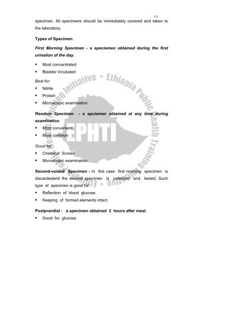 Urinalysis - The Carter Center