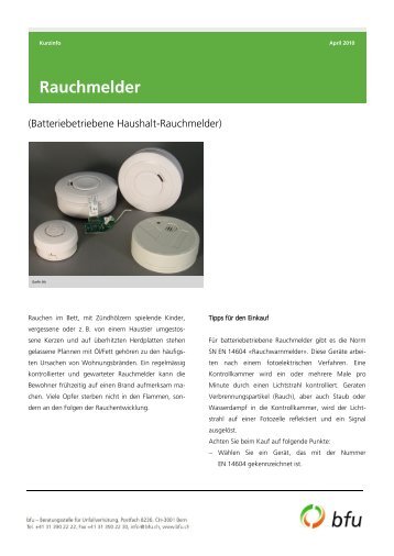 Rauchmelder - BfU