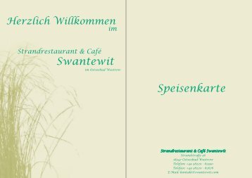 Swantewit Speisenkarte - Strandrestaurant Swantewit