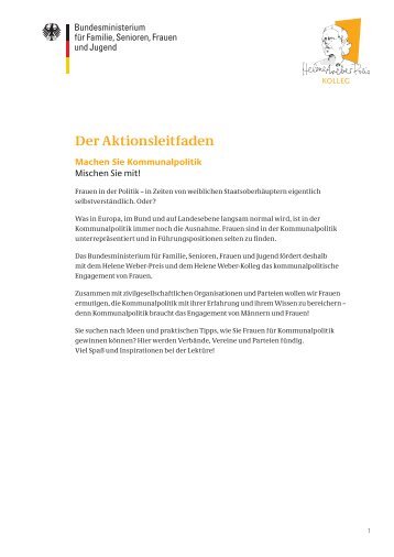 Aktionsleitfaden als Download (PDF) - Helene Weber-Preis