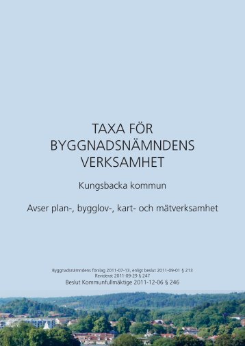 Taxa för Byggnadsnämndens verKsamhet - Kungsbacka kommun