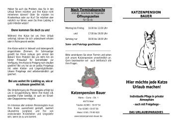 2. Broschüre - Katzenpension Bauer