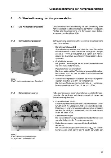 Größenbestimmung der Kompressorstation 8 ... - Drucklufttechnik