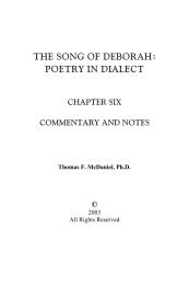THE SONG OF DEBORAH: POETRY IN DIALECT - E-Net Services