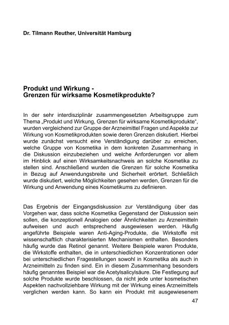 Versprechen und Wirkung von Kosmetika - Procter & Gamble