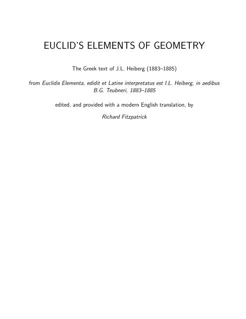 EUCLID’S ELEMENTS OF GEOMETRY