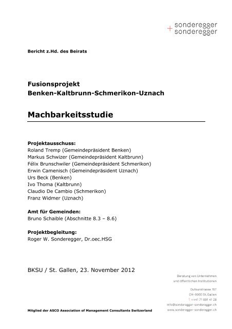 Machbarkeitsstudie Bericht [PDF, 948 KB] - Benken