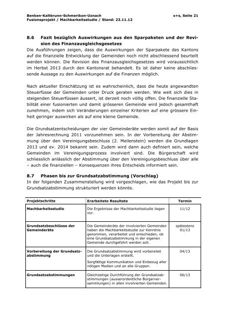 Machbarkeitsstudie Bericht [PDF, 948 KB] - Benken