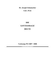 DIE GOTTESFRAGE HEUTE - von Prof. Dr. Joseph Schumacher