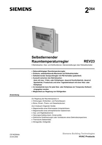 2264 Selbstlernender Raumtemperaturregler REV23