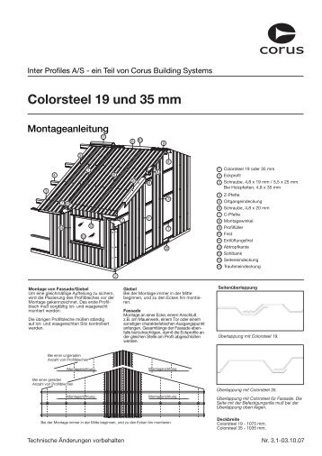 Colorsteel 19 und 35 mm - Tata Steel in Deutschland