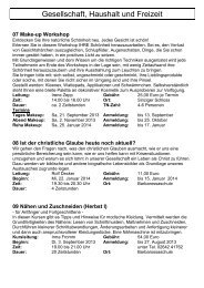 Gesellschaft, Haushalt und Freizeit - Sinzig
